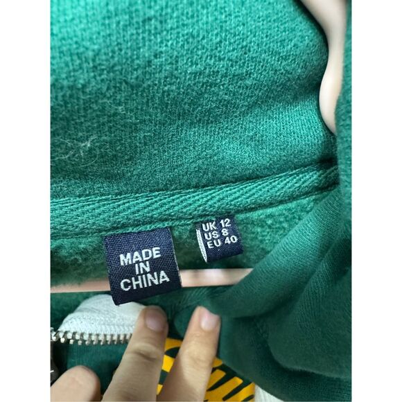 SuperDry Japan size Medium Zip Up Hoodie Green Yellow - Picture 9 of 10